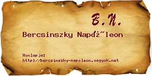 Bercsinszky Napóleon névjegykártya